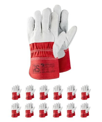 RS SUPER HEAVY MontageHandschuhe verstärktes Rindspaltleder/Größe 10, 12 Paar/Weiß Rot/Arbeitshandschuhe Leder/Lederhandschuhe Schutzhandschuhe RS SUPER HEAVY MontageHandschuhe verstärktes Rindspaltleder/Größe 10, 12 Paar/Weiß Rot/Arbeitshandschuhe Leder/Lederhandschuhe Schutzhandschuhe von RS