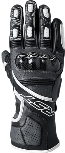 RST Fulcrum Motorradhandschuhe (Black/White,XL) von RST