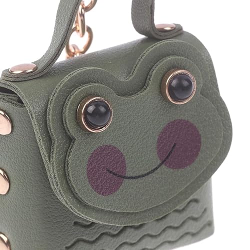 RUDFUZ Kreative Geldbörse aus Leder mit Frosch-Motiv, Auto-Schlüsselanhänger, Tasche, Anhänger, Bluetooth-Headset-Tasche, niedlicher Schlüsselanhänger, Mini-Aufbewahrungstasche von RUDFUZ