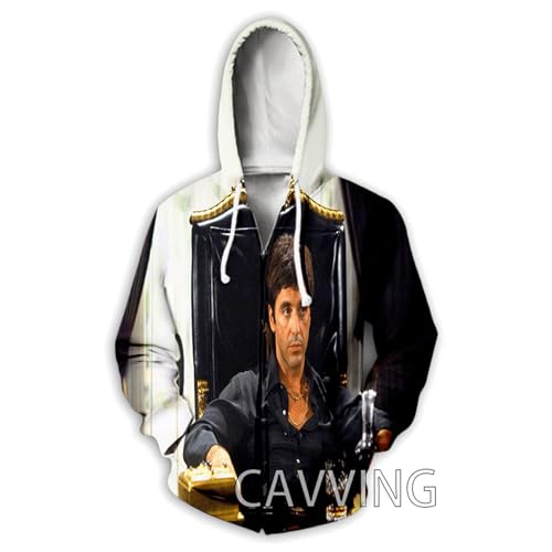 RUENAKH 3D Druck Scarface Reißverschluss Hoodies Zip Up Hooded Sweatshirts Harajuku Hoodies Hip Hop Sweatshirts J02-color02||S von RUENAKH