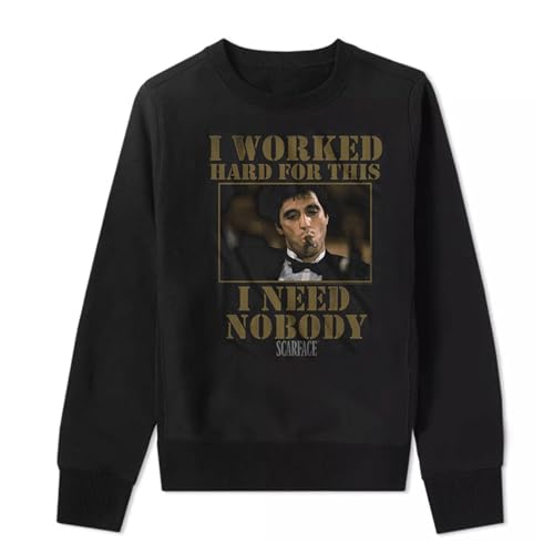 RUENAKH Scarface Tony Montana Say Goodnight to The Bad Guy Slogan Hoodie Unisex Langarm Rundhals Sweatshirt Männer Fleece Trainingsanzug-color07||XXL von RUENAKH