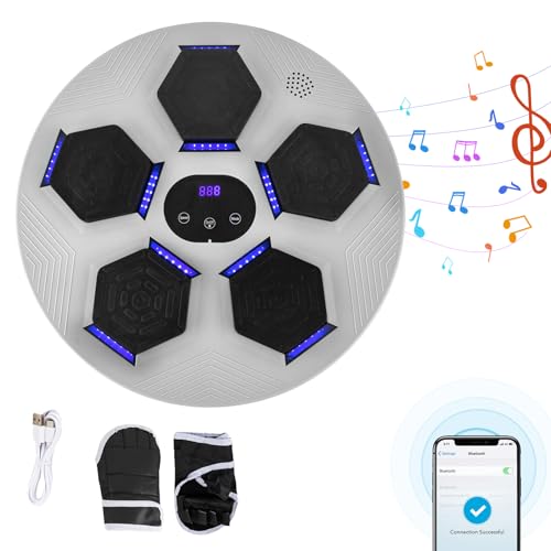 RUETERY Musik Boxen Maschine, Wandmontiertes LED Boxziel, Elektronische Bluetooth Musik Boxmaschine, Boxen Training Geräte mit Boxhandschuhen, für Kinder, Erwachsene, Heimübungen Boxtraining RUETERY Musik Boxen Maschine, Wandmontiertes LED Boxziel, Elektronische Bluetooth Musik Boxmaschine, Boxen Training Geräte mit Boxhandschuhen, für Kinder, Erwachsene, Heimübungen Boxtraining von RUETERY