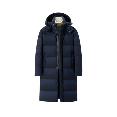 RUIBAOBAO Damen-Daunenjacke Verdickte Weiße Gänsedaunen Kältebeständige Jacke Business-Casual Mittellanger Winter Kurzer und Mittlerer Stil,Blue,S von RUIBAOBAO