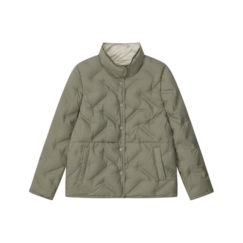 RUIBAOBAO Damen-Daunenjacke Verdickte Weiße Kältebeständige Jacke Business-Casual Mittellanger Winter Kurzer und Mittlerer Stil,Green,M von RUIBAOBAO