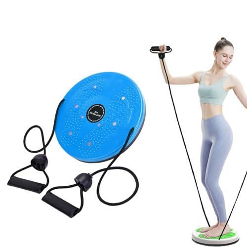 Balance Board Twist Waist Disc mit Kordelzug – Taillenscheibe mit Zugseil – Drehteller für Fitness zu Hause, Übungen für Hüfte und Taille (blau) von RUICUBEI