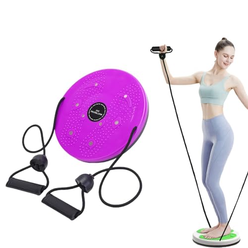 Balance Board Twist Waist Disc mit Kordelzug – Taillenscheibe mit Zugseil – Drehteller für Fitness zu Hause, Übungen für Hüfte und Taille (violett) von RUICUBEI