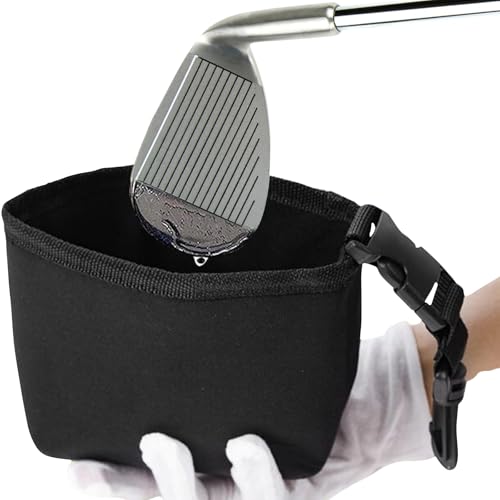 RUICUBEI Reinigungsbeutel für Golfschläger und Golfbälle, Golfschläger, wasserdicht, Reiniger für Golfschläger mit abnehmbarem Clip, Golf-Zubehör zum Reinigen der Rillen der Schläger (schwarz) RUICUBEI Reinigungsbeutel für Golfschläger und Golfbälle, Golfschläger, wasserdicht, Reiniger für Golfschläger mit abnehmbarem Clip, Golf-Zubehör zum Reinigen der Rillen der Schläger (schwarz) von RUICUBEI