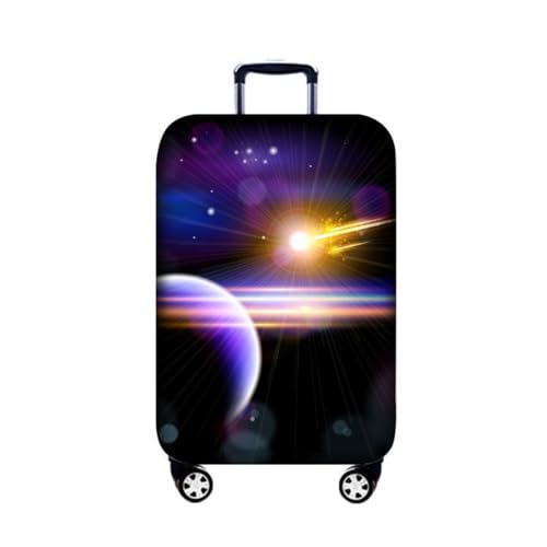 Gepäckabdeckung 3D Violett Blau Rosa Galaxien Universum Planeten Druck Kofferabdeckung Dicke elastische waschbare Schutzhülle Passend für 18-32 Zoll Reisekoffer Reisezubehör (Bunt 1,XL) von RUILBJ