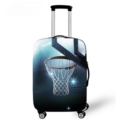 Gepäckabdeckung Staubdichte Kofferabdeckung Elastischer Gepäckschutz aus Spandex Passend für 18-32 Zoll Basketball Muster Waschbare Reisen Kofferschutzhülle (Blau,XL(29-32 Zoll)) von RUILBJ