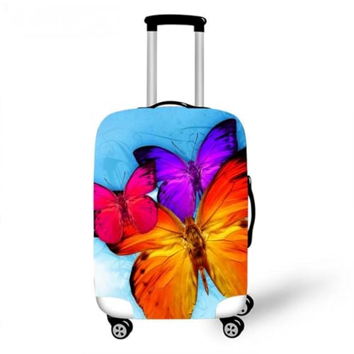 Gepäckabdeckungen Sternenhimmel Schmetterlinge Druck Kinder Erwachsene Stretch Reisegepäck Koffer Schutzhülle Staubschutzhüllen Reisezubehör Zubehör für Reisegepäck (Bunt 6,S (18-21 Zoll)) von RUILBJ