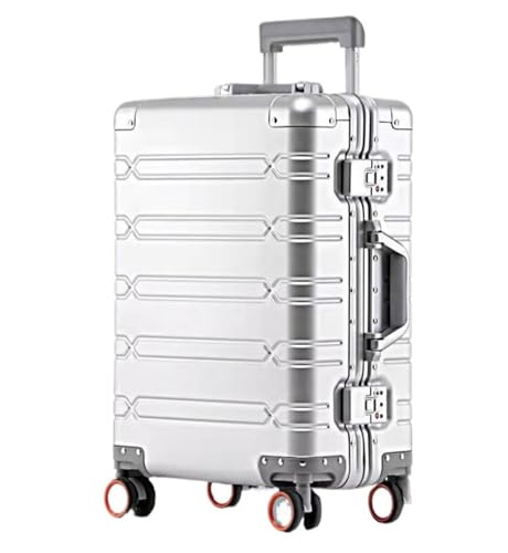 Gepäckkoffer Handgepäck Aluminium-Magnesium-Metall-Hartschalenkoffer Trolley mit Rollen Reisegepäck mit großer Kapazität Aufgegebenes Gepäck von RUISHH