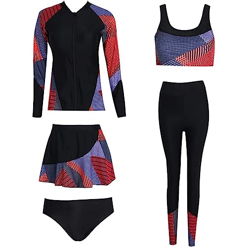 5-teiliger Neoprenanzug für Damen zum Schwimmen, großes 5XL-Thermo-Neoprenanzug-Set zum Surfen, Schnorcheln, Sportfischen und Paddeln, Surfanzug,Schwarz,3XL von RUIZE