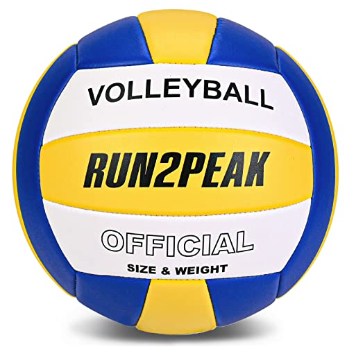 RUN2PEAK Soft Touch Volleyball Ball Weicher Beachvolleyball Offizielle Größe 5 Indoor Outdoor Vollyball Wasserfest Beach ball für Spiel Gym Pool Volleyball-bälle (Unaufgepumpt) von RUN2PEAK