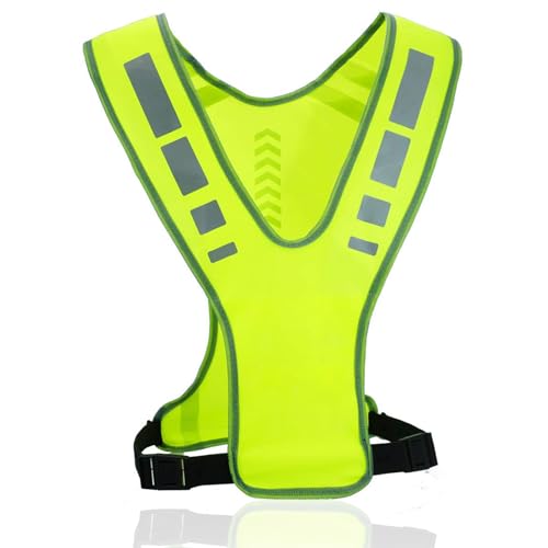 RUNQIN Reflektorweste, Flexibel Einstellbar Sicherheitsweste Fahrrad, Reflektierende Weste für Damen & Herren, Atmungsaktiv Laufweste Reflektoren Kleidung,Laufen Warnweste für Joggen Wandern Radfahren von RUNQIN OUTDOOR