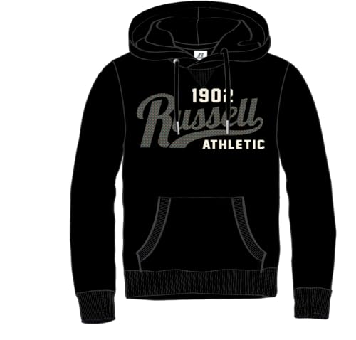 RUSSELL ATHLETIC A00652-IO-099 Panelled -Pullover Hoody Sweatshirt Herren Black Größe S von RUSSELL ATHLETIC