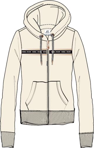 RUSSELL ATHLETIC A01292-RD-419 Zip Through Hoody Sweatshirt Damen Rainy Day Größe XL von RUSSELL ATHLETIC