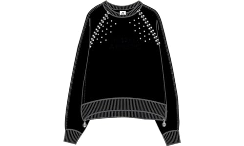 RUSSELL ATHLETIC A11242-IO-099 Crew Neck Sweat with Studs Sweatshirt Damen Black Größe M von RUSSELL ATHLETIC