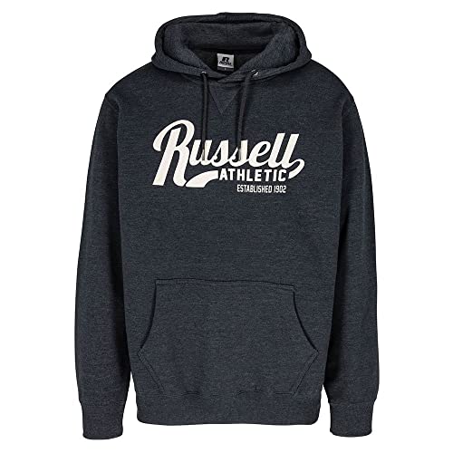 RUSSELL ATHLETIC A20322-WM-098 Pullover Hoody Sweatshirt Herren Winter Charcoal Marl Größe L von RUSSELL ATHLETIC