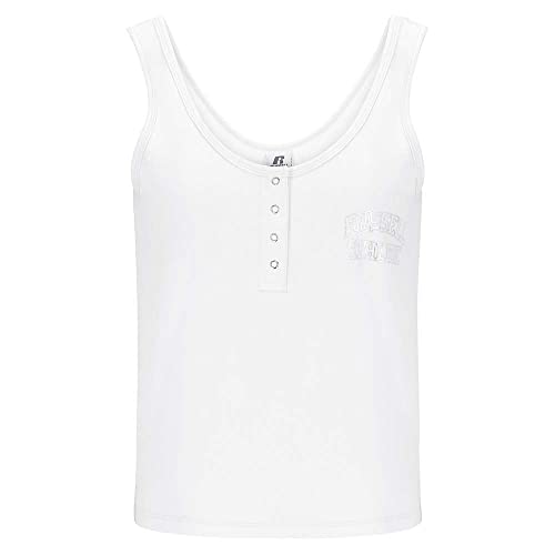 RUSSELL ATHLETIC A31041-UW-001 Angelou-TOP with SMALL Button Sweatshirt Damen White Größe L von RUSSELL ATHLETIC