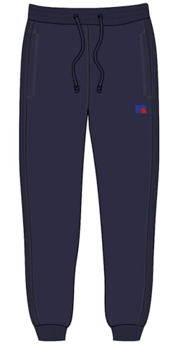 Russell Athletic E06042-NA-190 Ankle Cuff Jogger with EMB Badge Pants Herren Navy Größe L von Russell Athletic