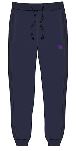 RUSSELL ATHLETIC E06042-NA-190 Ankle Cuff Jogger with EMB Badge Pants Herren Navy Größe XL von RUSSELL ATHLETIC
