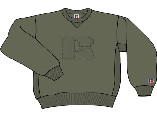 RUSSELL ATHLETIC E06302-FL-267 Crew Neck Sweat Sweatshirt Herren Four Leaf Clover Größe XXL von Russell Athletic