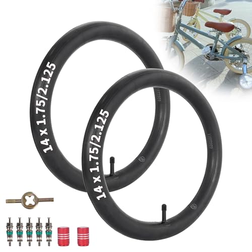 14 x 2.125 Fahrrad-Innenschlauch Kompatibel mit 14x1.75 14x1.9 14 x 1.95 14 x 2.10 14 x 2.125 Kinderfahrrad Mountainbike Reifenschlauch, mit 32mm Schrader Ventil-2 Pack 14 x 2.125 Fahrrad-Innenschlauch Kompatibel mit 14x1.75 14x1.9 14 x 1.95 14 x 2.10 14 x 2.125 Kinderfahrrad Mountainbike Reifenschlauch, mit 32mm Schrader Ventil-2 Pack von RUTU