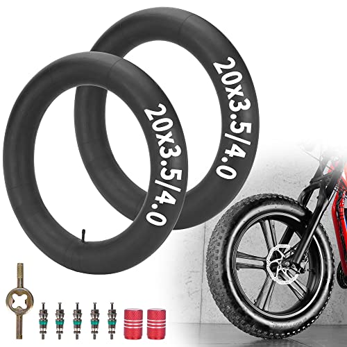 RUTU 2er-Pack 20 x 4 Fahrradschlauch, 20 x 3.5/4.0 Fahrradschlauch mit 32 mm Schrader-Ventil und Installationszubehör–passend für Ebike/Mountainbike-Reifenschläuche RUTU 2er-Pack 20 x 4 Fahrradschlauch, 20 x 3.5/4.0 Fahrradschlauch mit 32 mm Schrader-Ventil und Installationszubehör–passend für Ebike/Mountainbike-Reifenschläuche von RUTU