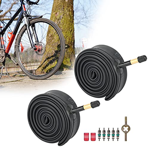 RUTU 700 x 35-43C Reifen Rennrad, Fahrradschlauch mit 60 mm Presta-Ventil, hochwertiger Schwerer Butyl-Innenschlauch – 2er-Pack von RUTU