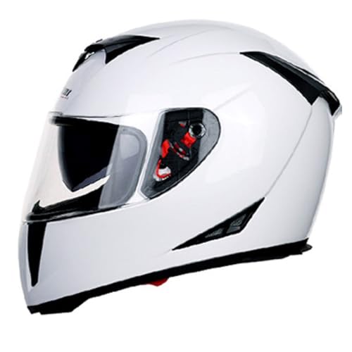 Helme Helme mit Doppel-Visier Motocross-Helme DOT/ECE-genehmigte Vollfacade Street Bike Racing Motorradhelm für Männer und Frauen,K,M von RUYICZB