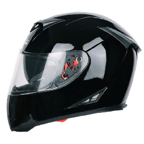 Helme Helme mit Doppel-Visier Motocross-Helme DOT/ECE-genehmigte Vollfacade Street Bike Racing Motorradhelm für Männer und Frauen,N,L von RUYICZB