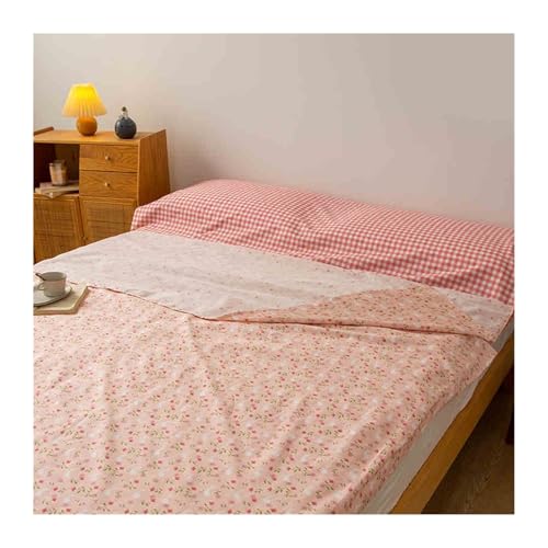 RUZGAR Hüttenschlafsack mit Blumenmuster Ultraleichter Baumwolle 2in1 Hüttenschlafsack Bequemer und Weicher Schlafsack für Rucksackreise, Hotels(Little Pink,200x230cm-78x90) von RUZGAR