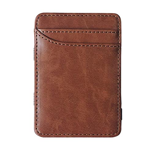 RVHAOODI Schlanke Herren-Geldbörse aus Leder, Kreditkartenetui für Damen, kleine Geldscheinklammer, Bifold-Klammern für Geld (B, 10 x 7 cm) von RVHAOODI