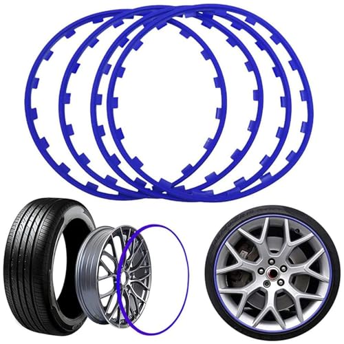 RVUEM Blau,21in, 16/17/18/19/20/21 Zoll Felgenschutz, 4 StüCk Schutzverkleidung FüR Autofelgen, Kratzfester Alufelgenschutz, Gute ElastizitäT, FüR Alle Automodelle von RVUEM