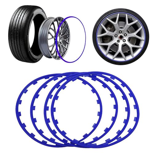 RVUEM Blau,21in, 16-21 Zoll Universal Radnaben Dekorleiste, Felgenschutz, Auto Felgenschutzleiste, Nylon Kratzschutzstreifen, Kollisionsschutz, FüR Alle Automodelle von RVUEM