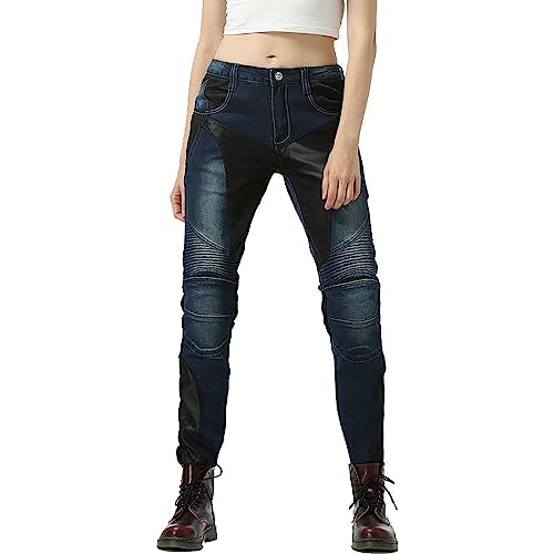 RVUEM Motorrad Schutzhose FüR Damen, Motorradjeans FüR Damen, Denim Stretch Bikerjeans, 4 X SchutzausrüStung, Kleidung FüR Radtouren Und Outdoor Sportarten,Blau,Size: L RVUEM Motorrad Schutzhose FüR Damen, Motorradjeans FüR Damen, Denim Stretch Bikerjeans, 4 X SchutzausrüStung, Kleidung FüR Radtouren Und Outdoor Sportarten,Blau,Size: L von RVUEM