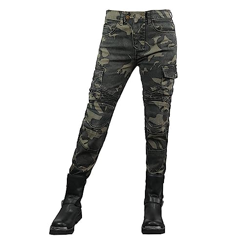 RVUEM Motorradhose FüR Damen, Bikerhose, Damen Motorrad Camouflage Schutz Jeans, Motocross Stretch Rennhose, Mit Abnehmbaren RüStungen,Grün,Size: M RVUEM Motorradhose FüR Damen, Bikerhose, Damen Motorrad Camouflage Schutz Jeans, Motocross Stretch Rennhose, Mit Abnehmbaren RüStungen,Grün,Size: M von RVUEM