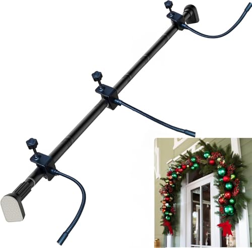 RVUEM Telescopic Range,180—205cm, Girlanden AufhäNger Robuster Weihnachtsdekorations Halter FüR HaustüR Passt Auf 32"-80" GroßE TüRen FüR KräNze Lichter Kein Schrauben Bohren Kleben BeschäDigungsfrei von RVUEM