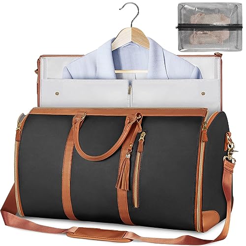 RVUEM Wasserdichte KleidersäCke, Stilvoller Kleidersack Zum Mitnehmen, Reisesport Sporttasche, GroßE Reisetasche Aus PU Leder, Mit Schuhbeutel, Geschenke FüR Frauen Und MäNner,Schwarz,52*25.4*31.75cm RVUEM Wasserdichte KleidersäCke, Stilvoller Kleidersack Zum Mitnehmen, Reisesport Sporttasche, GroßE Reisetasche Aus PU Leder, Mit Schuhbeutel, Geschenke FüR Frauen Und MäNner,Schwarz,52*25.4*31.75cm von RVUEM