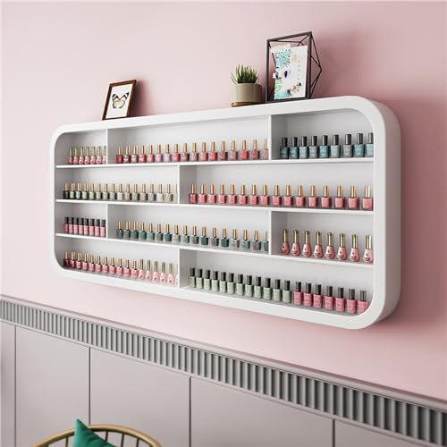 Wandregal, Nagellack Flaschenregal, HäNgendes Holzregal FüR äTherische öLe Und ParfüM, Regal FüR äTherische öLe Im Nagelstudio, Multifunktionsregal,Weiß,100cm Wandregal, Nagellack Flaschenregal, HäNgendes Holzregal FüR äTherische öLe Und ParfüM, Regal FüR äTherische öLe Im Nagelstudio, Multifunktionsregal,Weiß,100cm von RVUEM