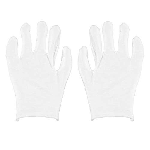 12 Paar feuchtigkeitsspendende Handschuhe Gartenhandschuhe Baumwollarbeitshandschuhe Hotel Servieren Handschuhe Industriehandschuhe Die Mitte wiederverwendbare Arbeit Baumwollhandschuhe für weiß von RWCCCRW