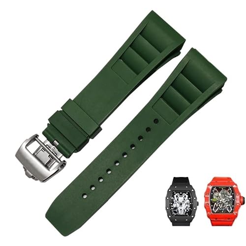 Gummi-Silikon-Uhrenarmband für Richard Mille RM011-Serie, Silikonband, Zubehör, Herren-Uhrenarmband, 25–20 mm von RWCCCRW