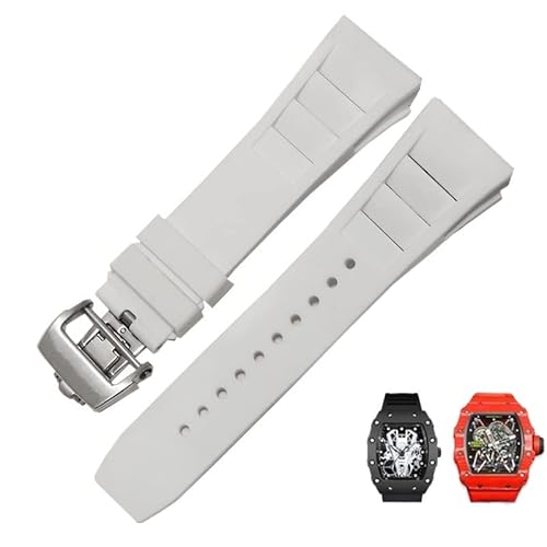 Gummi-Silikon-Uhrenarmband für Richard Mille RM011-Serie. Silikonband-Zubehör, Herren-Uhrenarmband, 25–20 mm von RWCCCRW