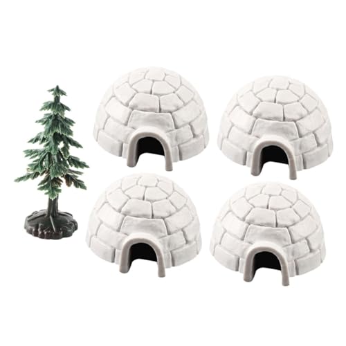 RWCCCRW 1 Set Weihnachtsbaum Weihnachtsbaum Eishaus Figuren Eishaus Modell Tischplatte Kiefer Eishaus Figuren Weihnachtsdekor Requisite Künstliche Kiefern Mini Kind Kunststoff A Baum von RWCCCRW