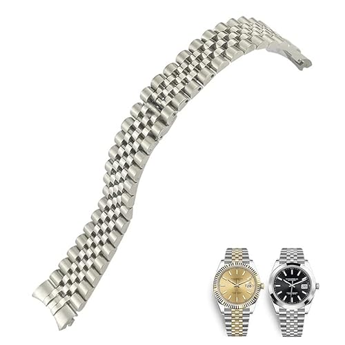 RWCCCRW 20 mm Uhrenarmband aus 316L Edelstahl für 36 mm Datejust 116233 116234 Silber-Gold-Uhrenarmband aus massivem Metall von RWCCCRW