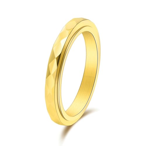 RWCCCRW Bunte Eheringe für Damen, Titan-Eheringe für Damen, geometrischer drehbarer Ring von RWCCCRW