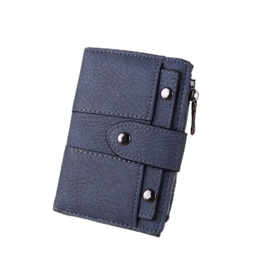 RWCCCRW Damen-Geldbörse, einfache Retro-Nieten, Kurze Geldbörse, Münzbörse, Kartenhalter, Handtasche für Mädchen, kleine Geldbörse (Farbe: B, Größe: 13 x 9,5 x 2,5 cm) von RWCCCRW