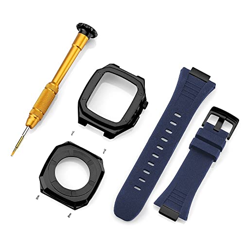 RWCCCRW Edelstahl-Armbandgehäuse für Bandmodifikation 45 mm 44 mm 41 mm Metall-Mod-Kit-Set für IWatch-Serie 7 6 SE 5 4 3 2 1 von RWCCCRW