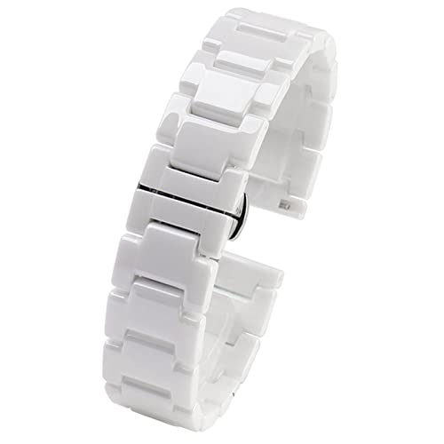 RWCCCRW Für Frauen und Männer Keramikarmband Edelstahl-Kombinationsarmband 12 14 15 16 18 20 22 mm Armband Modeuhr Armbanduhrenarmband von RWCCCRW