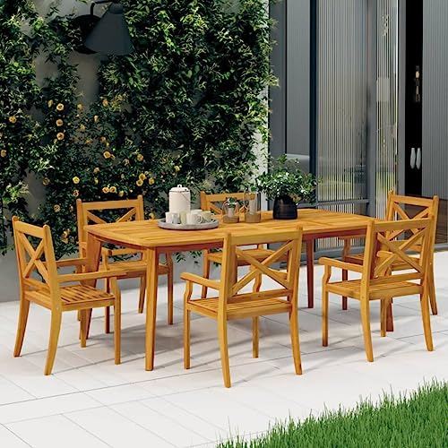 RWCCCRW Furniture Home Tools Outdoor-Esszimmerstuhl aus massivem Akazienholz, 6er-Set von RWCCCRW